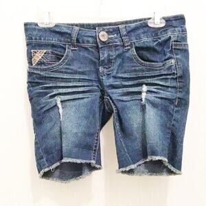 Bongo Distressed Cut Off Stretch Denim Shorts sz 8